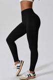 POSHOOT  AUTUMN OUTFITS    Wide Waistband Slim Fit Long Sports Leggings