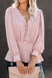 POSHOOT AUTUMN OUTFITS     Buttoned Puff Sleeve Blouse