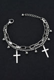 Poshoot  Cross Layered Stainless Steel Bracelet