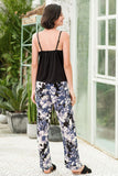 BACK TO COLLEGE   Lace Trim Cami and Floral Pants Lounge Set