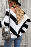 Back to school  Chevron Cable-Knit V-Neck Tunic Sweater