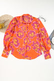 POSHOOT AUTUMN OUTFITS   Printed Bishop Sleeve Collared Shirt