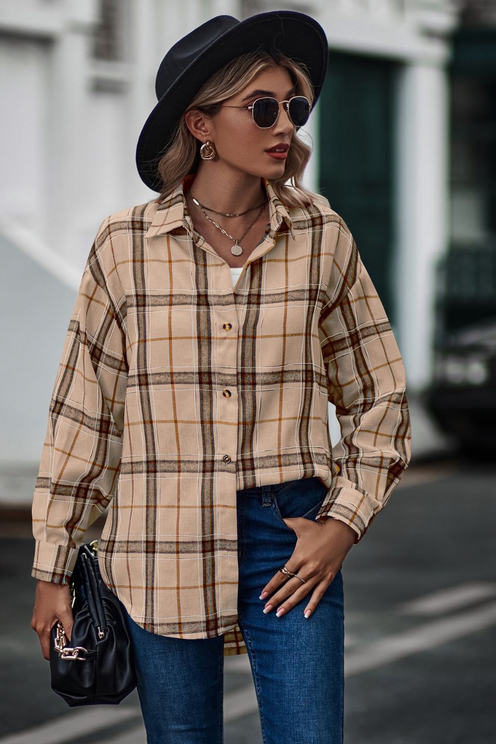 BACK TO COLLEGE   Plaid Long Sleeve Shirt