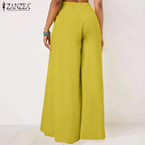 POSHOOT 2022 Autumn Solid Flare Trousers Elegant Wide Leg Pants Women Casual High Waist Pleated Long Pantalon Pants Streetwear