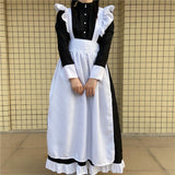 POSHOOT Women's Classic Lolita Maid Dress Vintage Inspired Women's Outfits Cosplay Anime Girl Black Long Sleeve Dress S-4XL