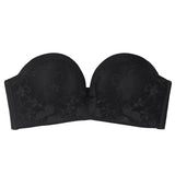 POSHOOT Sexy Women Strapless Bra Romantic Push Up Invisible Bralette Backless Small Breast Lace Brassiere Temptation Lingerie