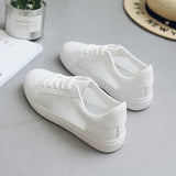 POSHOOT 2022 Fashion Women Shoes Comfortable Light Breathable Mesh White Flats Shoes Outdoor Walking Shoes Casual Shoes Female Sneakers