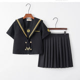 POSHOOT Japanese  School Uniforms Student S-2Xl Student Girls Navy Costume Cute Women Sexy Navy JK Suit Sailor Blouse Pleated Skirt Set