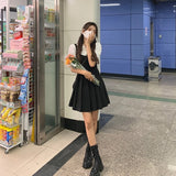 POSHOOT Vintage One Piece Dress Korean Short Sleeve Elegant Y2k Mini Dresses Women Casual Gothic Black Dress Summer 2022 Kawaii Lolita