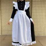 POSHOOT Women's Classic Lolita Maid Dress Vintage Inspired Women's Outfits Cosplay Anime Girl Black Long Sleeve Dress S-4XL