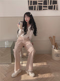 POSHOOT Pink Kawaii Lolita Pants Female Lace Japanese Long Trousers Women Sweet Cute Slim Bell-Bottoms Korean Clothing Autumn Winter New