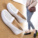 POSHOOT Nurse Shoes Women 2022 New Summer Breathable Flat Bottom Hollow White Soft-Soled Sandals  Shoes For Women