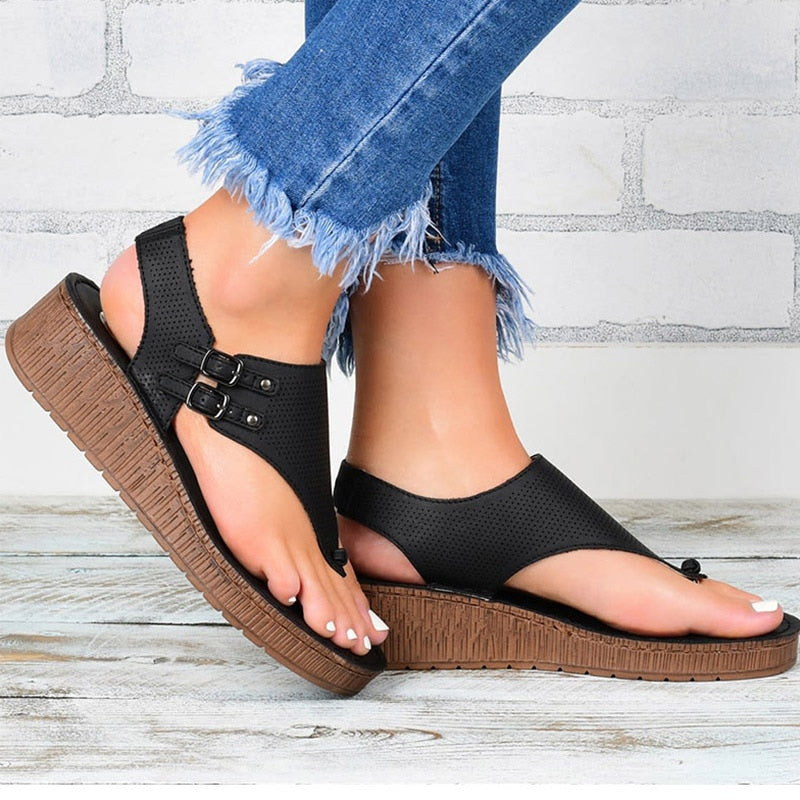 POSHOOT Women Sandals 2022 New Women Heels Sandals Platform Wedges Shoes For Women Summer Sandalias Mujer Casual Flip Flops Plus Size 43