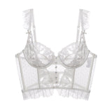 POSHOOT French Embroidery Lingerie Lace Women Bra Meet'r Sweet Top Push-Up Wedding White Bralette Fashion Comfortable Intimates