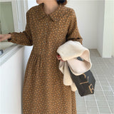 Poshoot New Spring Girls Dress Women Print Long Sleeve Womens Dresses Female Dress Vintage Dress Party Boho Robe Femme Vestido Autumn