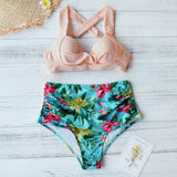 POSHOOT Bikinis 2022 Sexy High Waist Bikini Swimsuit Women Printed Swimwear Female Bandage Halter Bikini Set Push Up Bathing Suit Swim