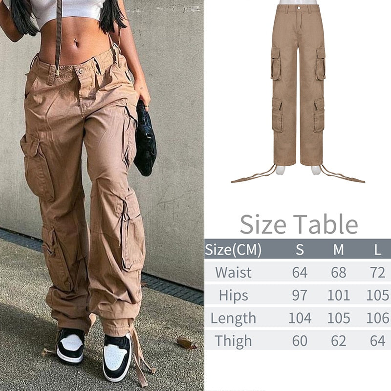 Poshoot   Y2K Cargo Pants Women's Baggy Pants 2022 Autumn Streetwear Fairycore Oversized Trousers Vintage Casual Loose Sweatpants