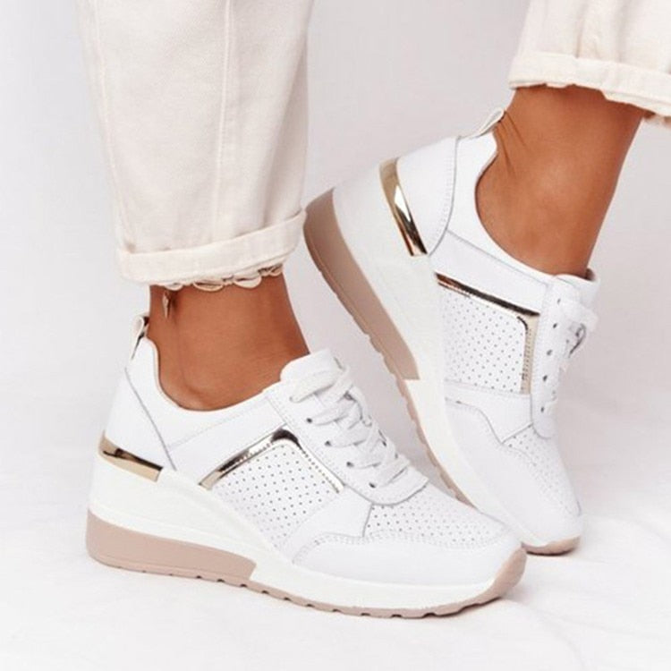 POSHOOT Brand Design 2022 New Women Casual Shoes Height Increasing Sport Wedge Shoes Air Cushion Comfortable Sneakers Zapatos De Mujer