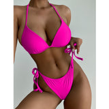 Poshoot Halter Push Up Bikini 2022 Sexy Swimwear Women Swimsuit Female Two Pieces Bikini Set Bandage Bathing Suit Summer Beach Wear Swim