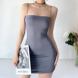 Poshoot Black Sexy Dress Spaghetti Strap Платье Female High Waist Sheath Club Dresses For Women Short Summer Mini Sleeveless Vestidos