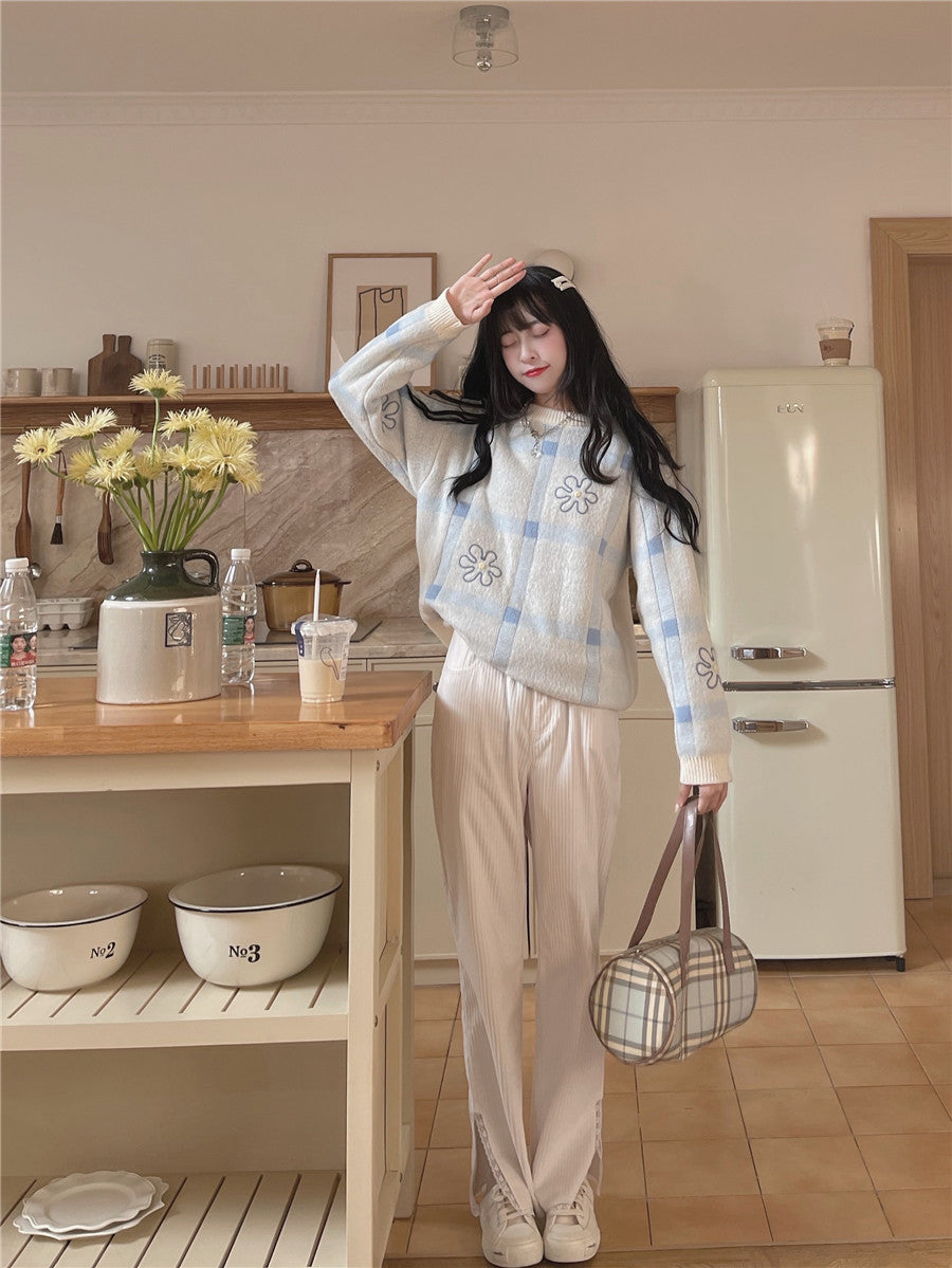 POSHOOT Pink Kawaii Lolita Pants Female Lace Japanese Long Trousers Women Sweet Cute Slim Bell-Bottoms Korean Clothing Autumn Winter New