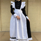 POSHOOT Women's Classic Lolita Maid Dress Vintage Inspired Women's Outfits Cosplay Anime Girl Black Long Sleeve Dress S-4XL