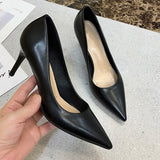 POSHOOT Women Pumps High Heels Pointed Toe Black Shoes OL Office Shoes Heeled New Fashion Big Size Shoes For Women