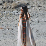 Summer Dresses Strapless Floral Embroidery Sexy White Maxi Dress Long Women Dresses Hippie Chic Vestido Robes