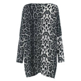 POSHOOT  Vintage Long Sleeve Tunic Tops Women Sexy V-Neck Pockets Blouses Casual Leopard Print Shirt Elegant Work Blusas