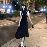 POSHOOT Black Gothic Y2k Midi Dress Women Elegant One Piece Dress Korean Vintage Beach Party Dresses Summer 2022 Ladies Kawaii Clothes