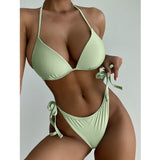 Poshoot Halter Push Up Bikini 2022 Sexy Swimwear Women Swimsuit Female Two Pieces Bikini Set Bandage Bathing Suit Summer Beach Wear Swim