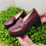 POSHOOT Japanese High School Student Shoes Girly Girl Lolita Shoes Cospaly Shoes JK Uniform PU Leather Loafers Casual Shoes