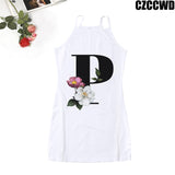 Poshoot 2023 Vintage Letter Of The Alphabet Print Harajuku Aesthetic Clothes Woman Dress  Tight Summer Dress Robe Femme