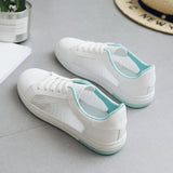 POSHOOT 2022 Fashion Women Shoes Comfortable Light Breathable Mesh White Flats Shoes Outdoor Walking Shoes Casual Shoes Female Sneakers