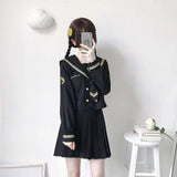 POSHOOT Japanese  School Uniforms Student S-2Xl Student Girls Navy Costume Cute Women Sexy Navy JK Suit Sailor Blouse Pleated Skirt Set