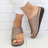 POSHOOT Women Sandals Casual Flip-Flops Summer Shoes Woman Wedges Sandals Platform Heels Sandalias Mujer Big Toe Foot Correction Sandals