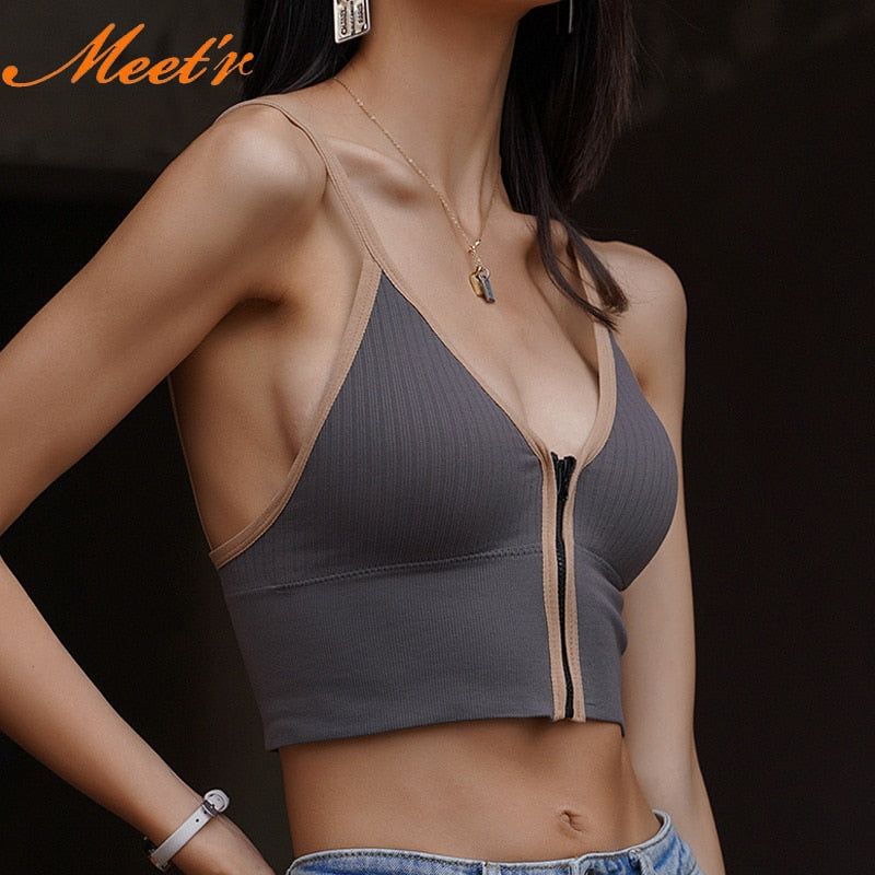 POSHOOT Sexy Front Closure Zipper Bra Women Wire Free Padded  Lingerie Push Up Bralette Underwear 6 Colors Seamless Intimates