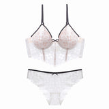 POSHOOT  High Quality Bra Set Lingerie Push Up Brassiere Lace Embroidery Underwear Set  Briefs And Thongs For Women Underwear