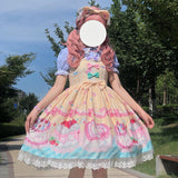 POSHOOT Japanese Lolita Style Gothic Girly Women Dress Summer Sweet Kawaii Cute Vintage Ruffle Bow Jsk Strap Ladier Princess Dress 2022