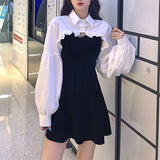 POSHOOT Elegant Party Dress Women Long Sleeve Sweet Empire High Street Mini Dress Gothic Y2k Dress Korean Summer 2022 Female Outfits