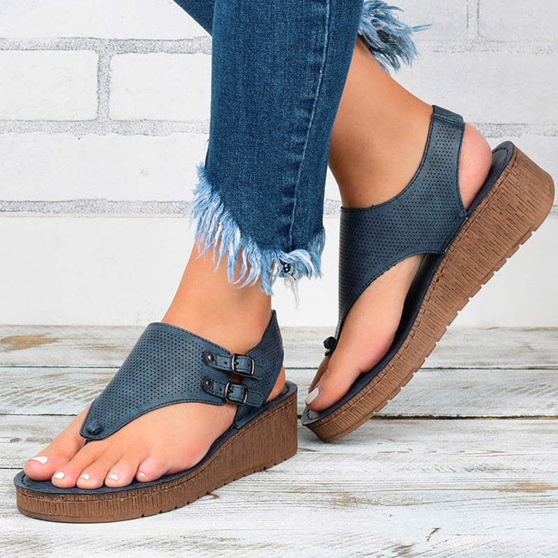POSHOOT Women Sandals 2022 New Women Heels Sandals Platform Wedges Shoes For Women Summer Sandalias Mujer Casual Flip Flops Plus Size 43
