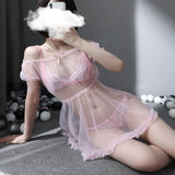 Poshoot     Sex Costume Perspective Nightgown Dress Mesh Underwear See Through Cloth Erotic Woman Tights Sexy Lingerie Ladies Panties