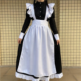 POSHOOT Women's Classic Lolita Maid Dress Vintage Inspired Women's Outfits Cosplay Anime Girl Black Long Sleeve Dress S-4XL