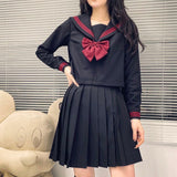 POSHOOT Japanese School Uniform Suit Sailor JK S-2XL Basic Cartoon Girl Navy Sailor Uniform Black Sets Navy Costume Women Girl Costume