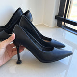 POSHOOT Women Pumps High Heels Pointed Toe Black Shoes OL Office Shoes Heeled New Fashion Big Size Shoes For Women