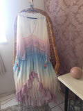 Rainbow HIGH LOW DRESS V-Neck Tiered Ruffle Trim Summer Dress Holiday Long Beach Dress 2022 Chic  Dress Women