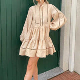 Sexy Pleated White Dress For Women Long Sleeve Dress Women Tiered Ruffle Party Dresses Elegant Chic Ladies Dress