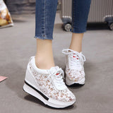 POSHOOT 21Hot Sales 2022 Summer New Lace Breathable Sneakers Women Shoes Comfortable Casual Woman Platform Wedge Shoes Erf567