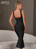 POSHOOT ADYCE 2022 New Summer Women Black Bandage Dress Sexy Spaghetti Strap Sleeveless Bodycon Club Celebrity Evening Party Lady Dress