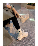 POSHOOT Women Lolita Sneakers Cartoon Patchwork Heart Black Blue Shoes Brand Breathable Thick Heels Sneakers Casual Shoes Platform 2022